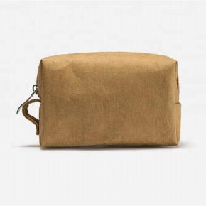 Washable kraft paper cosmetic bag 